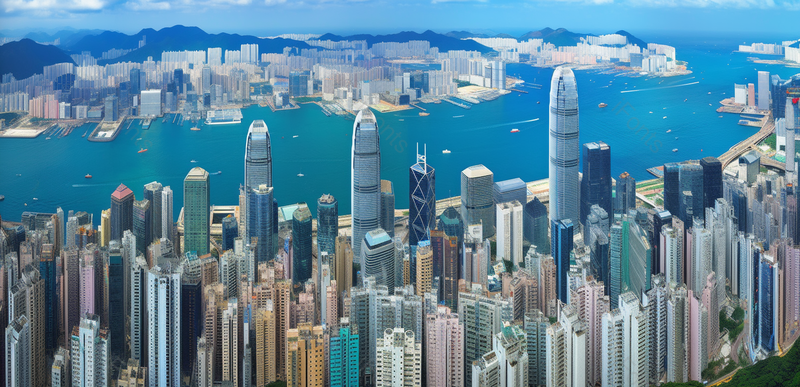 现代建筑摩天大楼住宅区海岸维多利亚港,高清,摄影图,摄影图片,图片大全,摄影图免费下载